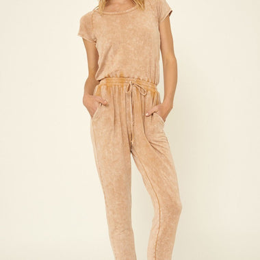 Ellie | Mineral Washed Finish Knit Jumpsuit