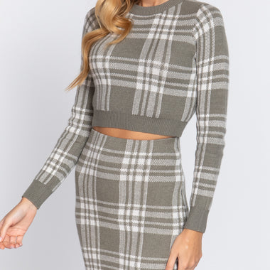 Lili | Check Jacquard Sweater Mini Skirt