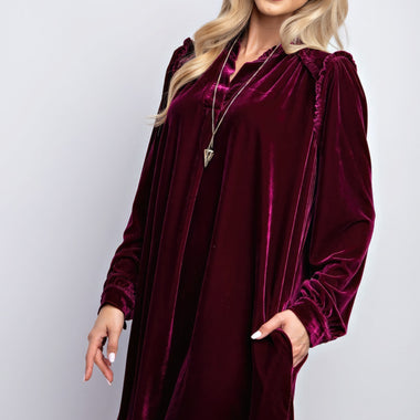 Bella | Mini Ruffle Detailing Velvet Dress