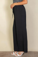 Drawstring Waist Wide Leg Minimalist Pants