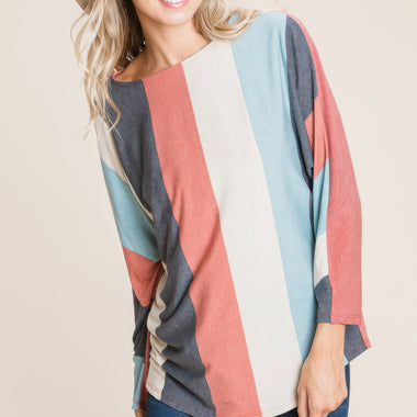 Striped Dolman Sleeves Top