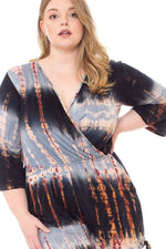 Tie Dye Wrap Plus size Romper