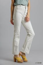 Paula | Panel Straight Cut Denim Jeans With Pockets