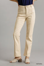 Paula | Panel Straight Cut Denim Jeans With Pockets