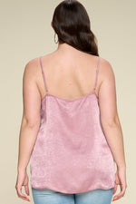 Lara | Solid Satin Sleeveless Cami Woven Tank Top