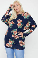 Jess | Flattering Cutout Details Floral Print Top