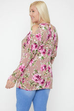 Jess | Flattering Cutout Details Floral Print Top