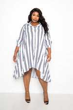 Plus Size Stripe Shirt Dress