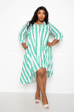 Plus Size Stripe Shirt Dress