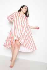 Plus Size Stripe Shirt Dress