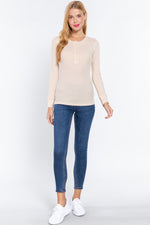 Lili | Long Slv Henley Thermal Top