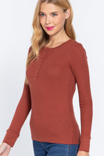 Lili | Long Slv Henley Thermal Top