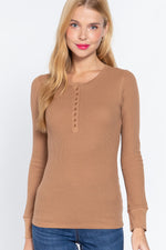 Lili | Long Slv Henley Thermal Top