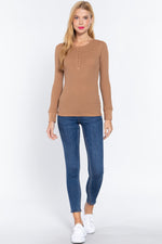 Lili | Long Slv Henley Thermal Top