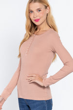 Lili | Long Slv Henley Thermal Top