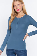 Lili | Long Slv Henley Thermal Top