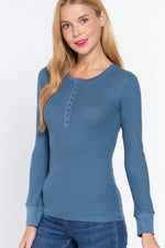 Lili | Long Slv Henley Thermal Top