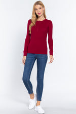 Lili | Long Slv Henley Thermal Top