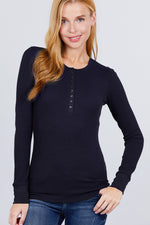 Lili | Long Slv Henley Thermal Top