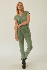 Ellie | Mineral Washed Finish Knit Jumpsuit