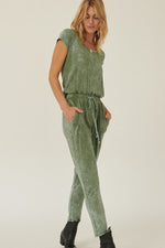 Ellie | Mineral Washed Finish Knit Jumpsuit