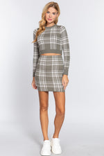 Lili | Check Jacquard Sweater Mini Skirt