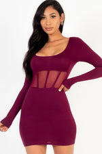 Erin | Square neck mesh corset mini dress