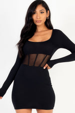 Erin | Square neck mesh corset mini dress