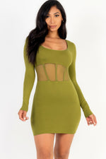 Erin | Square neck mesh corset mini dress