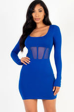 Erin | Square neck mesh corset mini dress