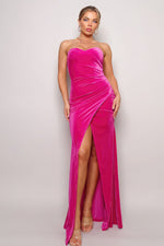 Dea | Strapless Sweetheart Maxi Velvet Dress