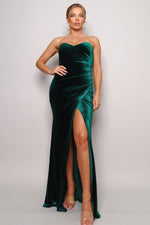 Dea | Strapless Sweetheart Maxi Velvet Dress