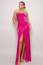 Dea | Strapless Sweetheart Maxi Velvet Dress