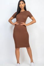 Elegant Ribbed Bodycon Midi Dress