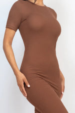 Elegant Ribbed Bodycon Midi Dress