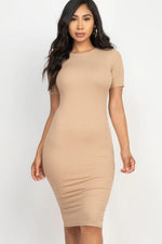 Elegant Ribbed Bodycon Midi Dress