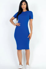 Elegant Ribbed Bodycon Midi Dress