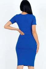 Elegant Ribbed Bodycon Midi Dress