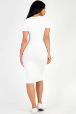 Elegant Ribbed Bodycon Midi Dress