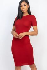 Elegant Ribbed Bodycon Midi Dress