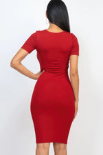 Elegant Ribbed Bodycon Midi Dress