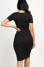 Elegant Ribbed Bodycon Midi Dress